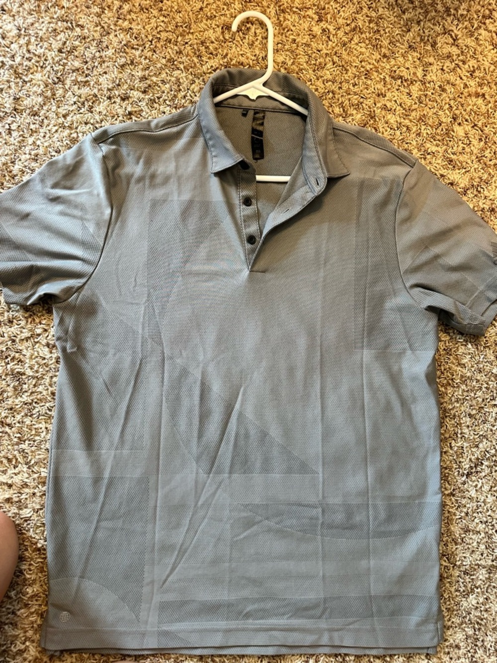 Adidas Men's Grey Short-Sleeve Polo Shirt